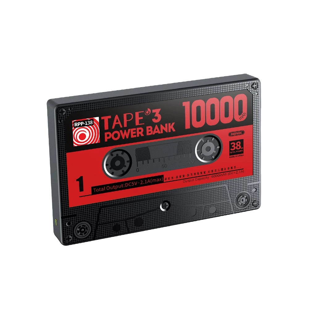 Retro Cassette Tape Power Bank - Power Up with Nostalgic Style